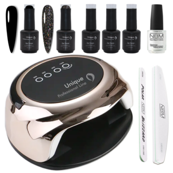 Gel Polish Set mit LED/UV Lampe, Black