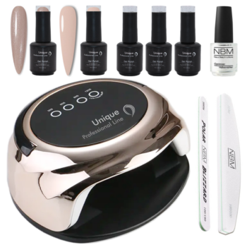Gel Polish Set mit LED/UV Lampe, Nude