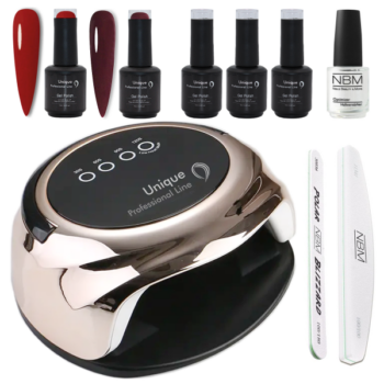 Gel Polish Set mit LED/UV Lampe, Red