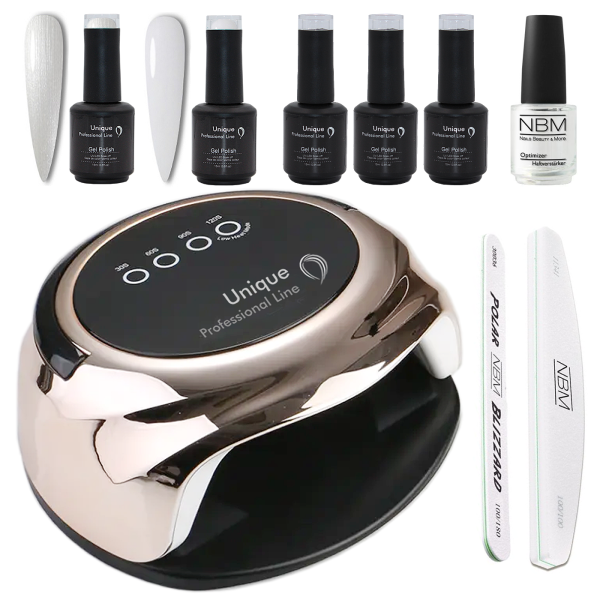 Gel Polish Set mit LED/UV Lampe, White